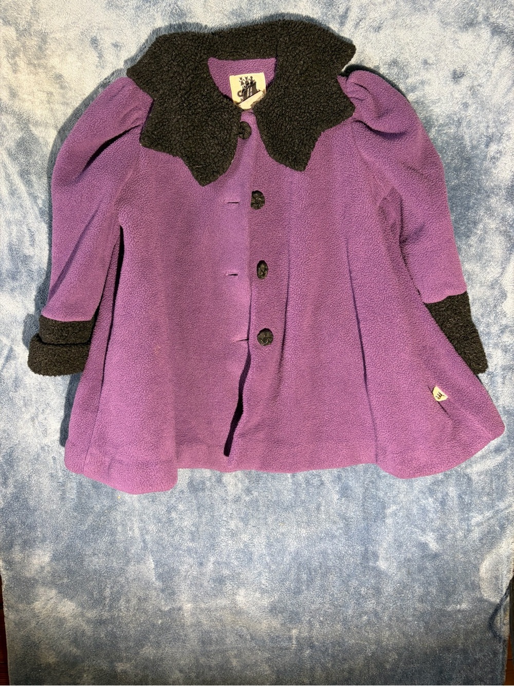 VTG Corky & Company Purple Polartec Fleece Swing Coat Jacket Girls